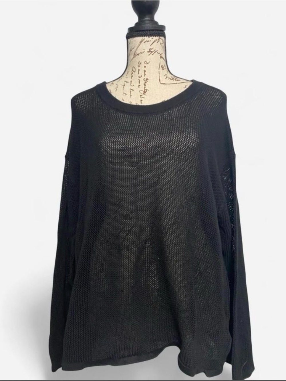 Michael Kors Black Open-Weave Lightweight Knit Sweater
